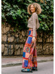 Palazzo High Waist Loose Cut Red Print Trousers